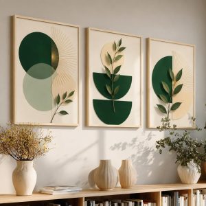 Artisoul Creations Boho Aesthetic Wall Painting For Living Room Decoration Big Size, Framed Painting for Wall Decoration, Wall Decor For Bedroom, living room hotel office Multicolor wall art set of 3( 13 X 19 inch ), Framed)
