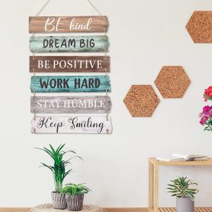 Wall Decor for Living Room - Wall Hangings for Home Decoration - Wall Decoration Items for Living Room - Wall Art - Bedroom Wall Decor - Rigid Eco-Friendly Recycled Board - 6 pcs, Retro